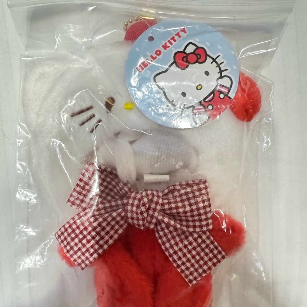 Hello Kitty Plush with Red Checkered Bow Labubu Costume